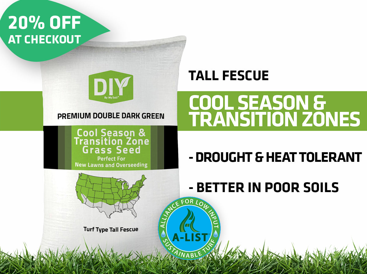 Double Dark Green Premium Turf-Type Tall Fescue Grass Seed | 0% Weed Seed, Certified Blue Tag