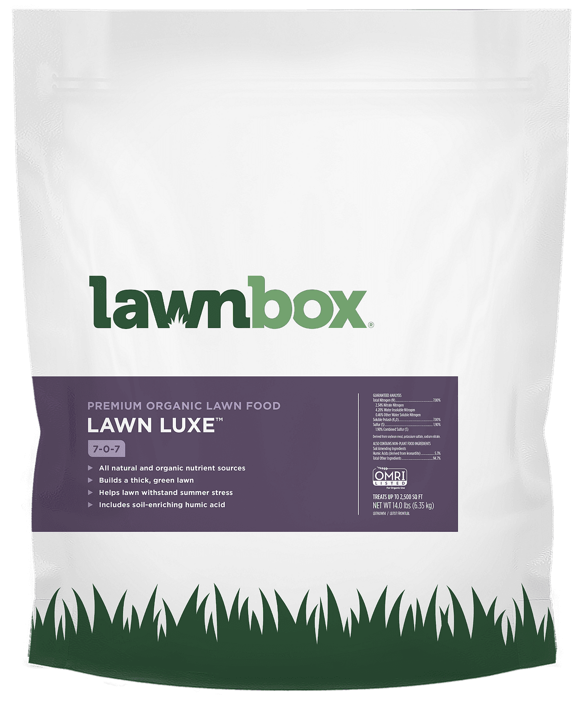 LAWNBOX® LAWN LUXE® 7-0-7 ORGANIC LAWN FERTILIZER