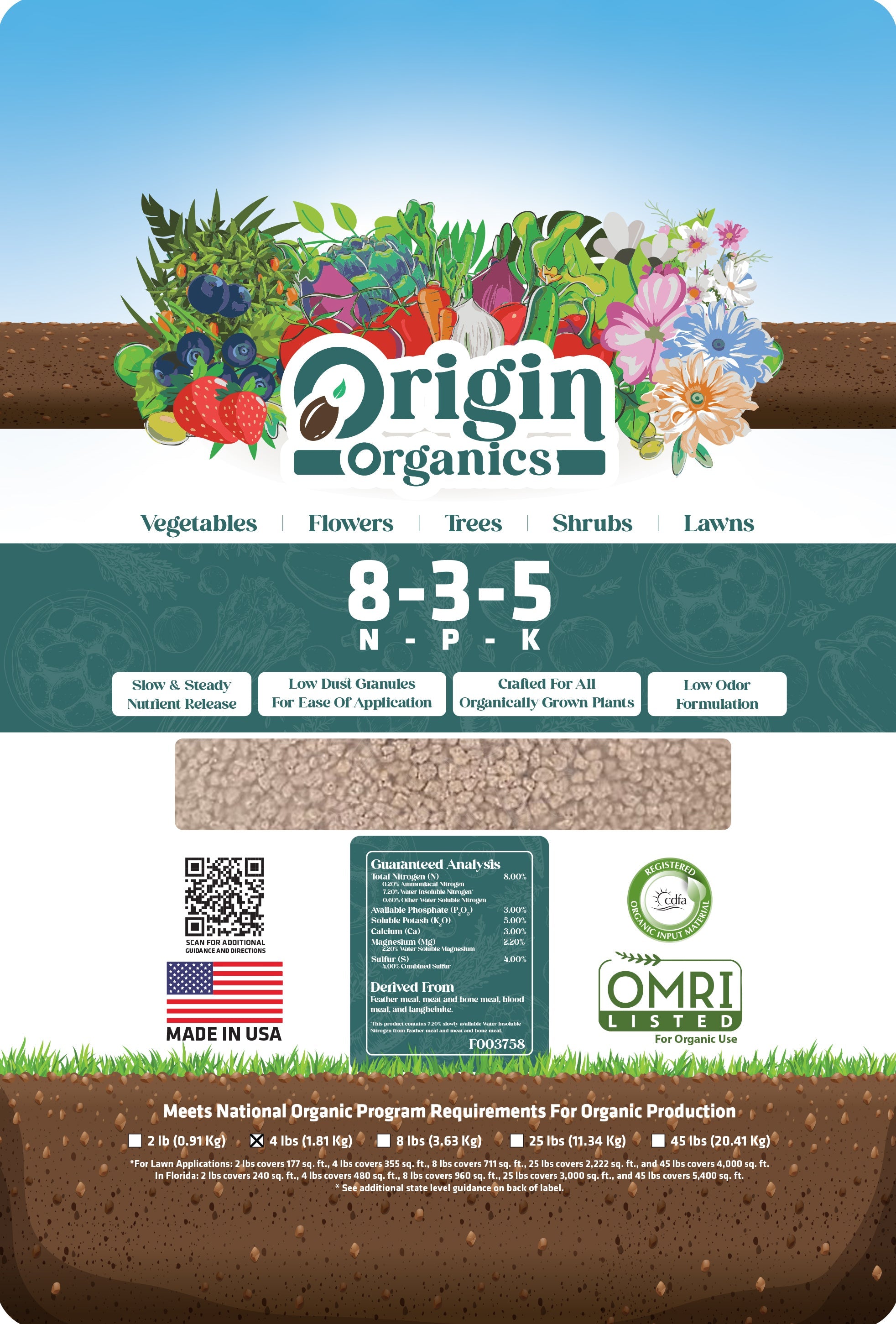 8-3-5 Organic All Purpose Fertilizer
