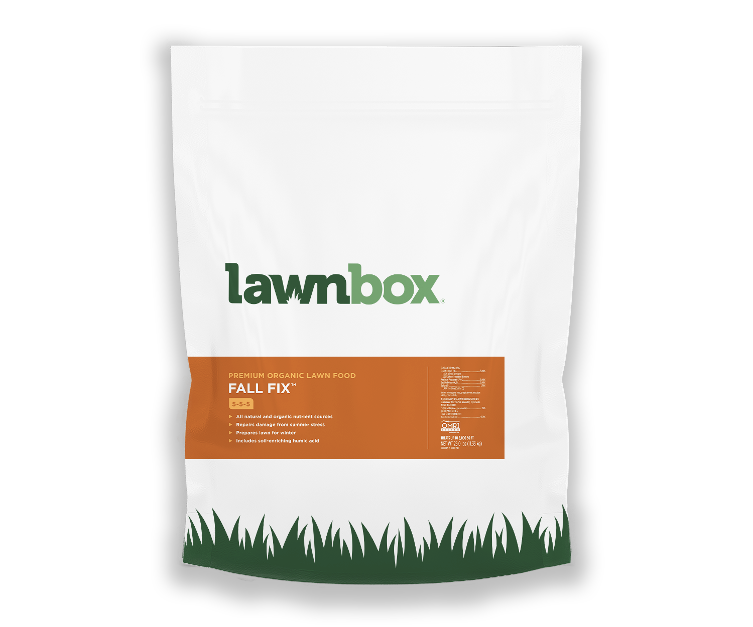 LAWNBOX® FALL FIX™ 5-5-5 ORGANIC LAWN FERTILIZER