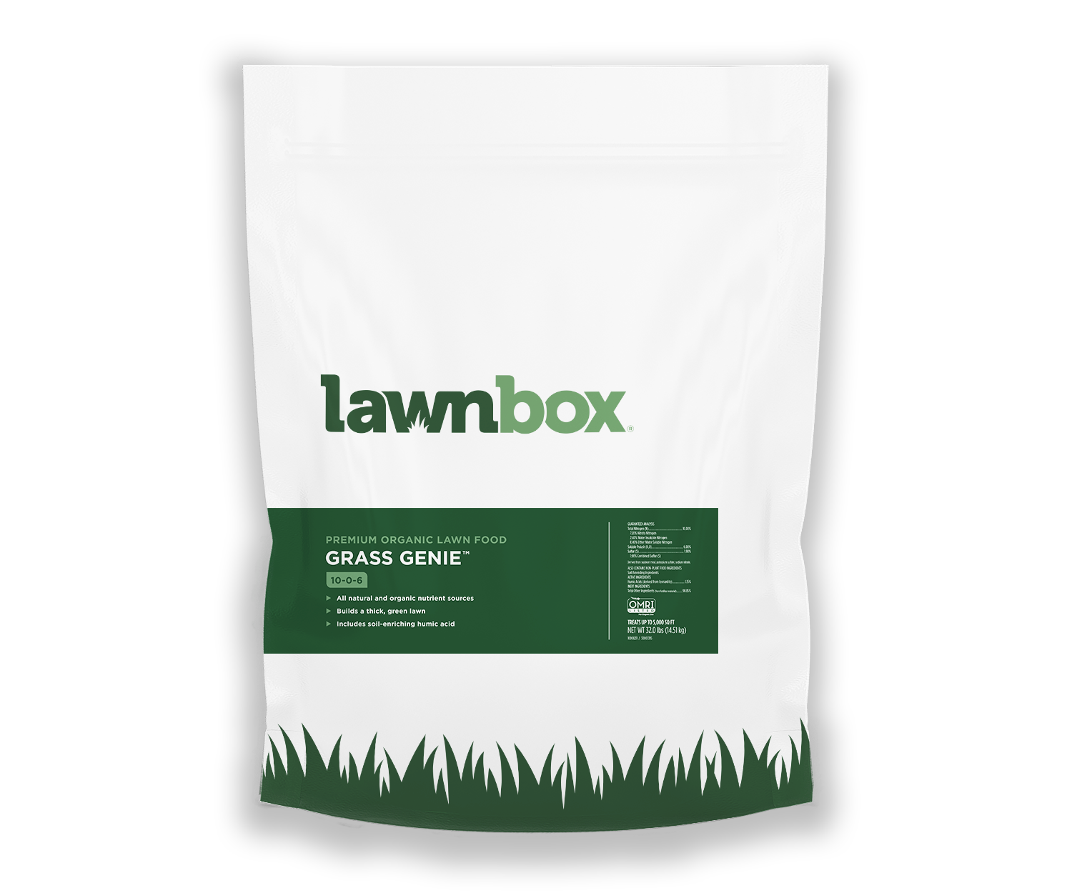 LAWNBOX® GRASS GENIE® 10-0-6 ORGANIC LAWN FERTILIZER