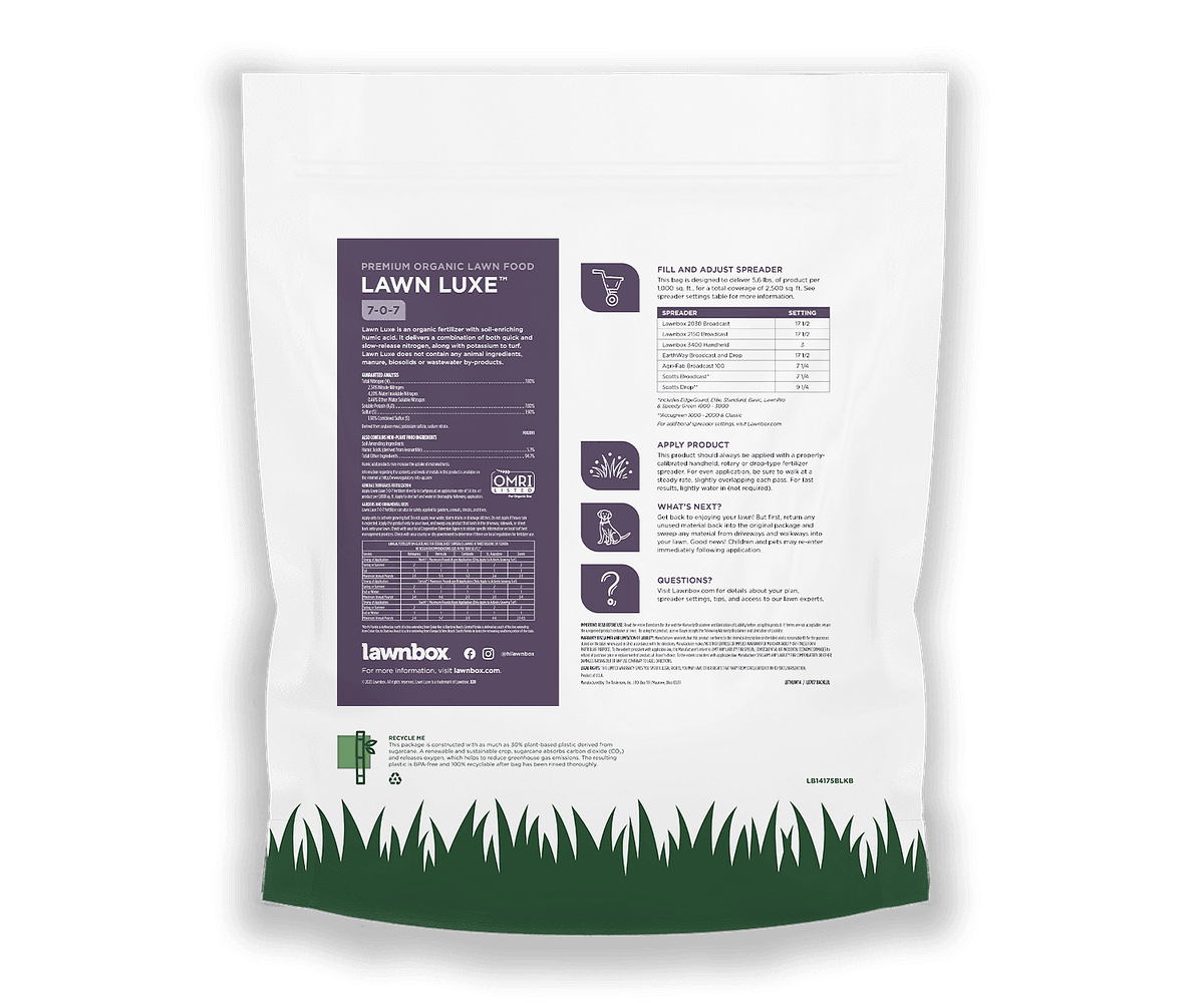 LAWNBOX® LAWN LUXE® 7-0-7 ORGANIC LAWN FERTILIZER