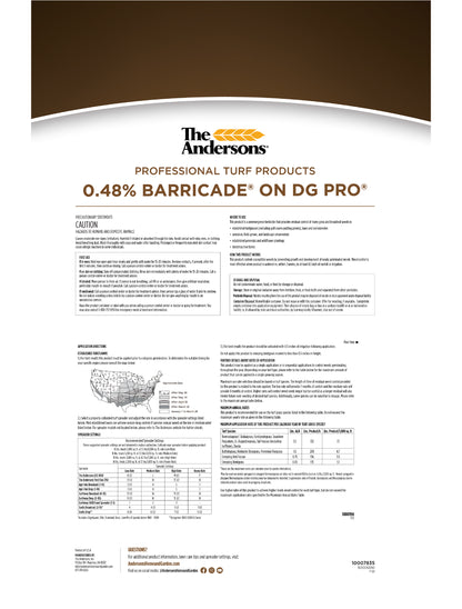 BARRICADE® PRE-EMERGENT WEED CONTROL
