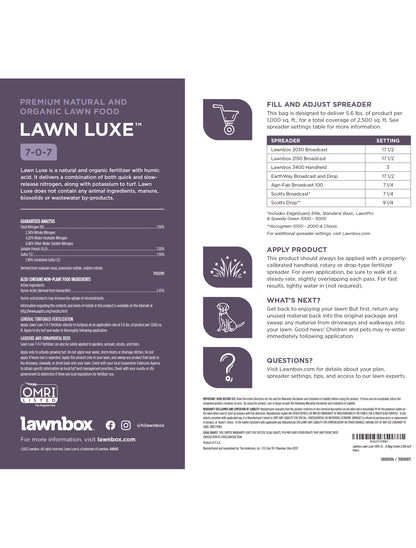 LAWNBOX® LAWN LUXE® 7-0-7 ORGANIC LAWN FERTILIZER